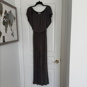 Sugarlips Charcoal Jumpsuit with Draped Bodice